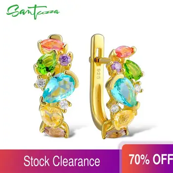 SANTUZZA 925 Sterling Silver Earring For Women with Yellow Gold Color Gorgeous Cubic Zirconia Glass brincos Fancy Party Jewelry
SANTUZZA 925 Sterling Silver Earring For Women with Yellow Gold Color Gorgeous Cubic Zirconia Glass brincos Fancy Party Jewelry
