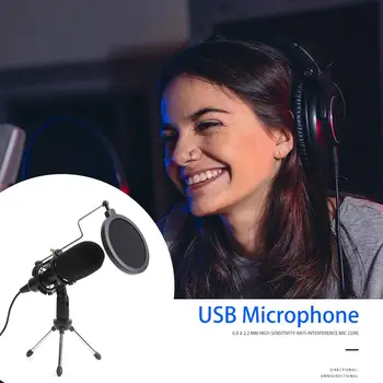 Portable USB Microphone Wired Condenser Microphone Studio Mic with Stand Clip for Laptop PC
Portable USB Microphone Wired Condenser Microphone Studio Mic with Stand Clip for Laptop PC