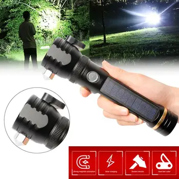 Flashlight Solar Power Flashlight Multifunction Glare Charge Car Emergency Safety Hammer LED Explosion-proof Flashlight
Flashlight Solar Power Flashlight Multifunction Glare Charge Car Emergency Safety Hammer LED Explosion-proof Flashlight