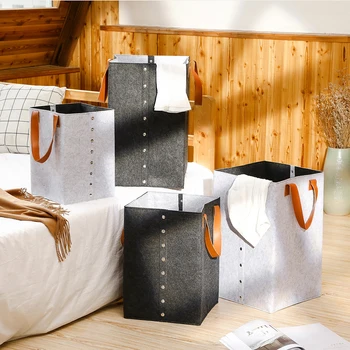 Portable Laundry Basket Felt Clothes Food Toys Storage Bin with PU Leather Handles Button Gray/black Lightweight DIDIHOU
Portable Laundry Basket Felt Clothes Food Toys Storage Bin with PU Leather Handles Button Gray/black Lightweight DIDIHOU