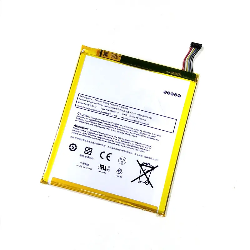 Аккумулятор Westrock ST10 3830 мА ч, для Amazon, Kindle Fire HD 10, B00VKIY9RG SR87CV, тип P/N:58-000119 P/N:ST10D (1ICP3/100/114)
Аккумулятор Westrock ST10 3830 мА ч, для Amazon, Kindle Fire HD 10, B00VKIY9RG SR87CV, тип P/N:58-000119 P/N:ST10D (1ICP3/100/114)