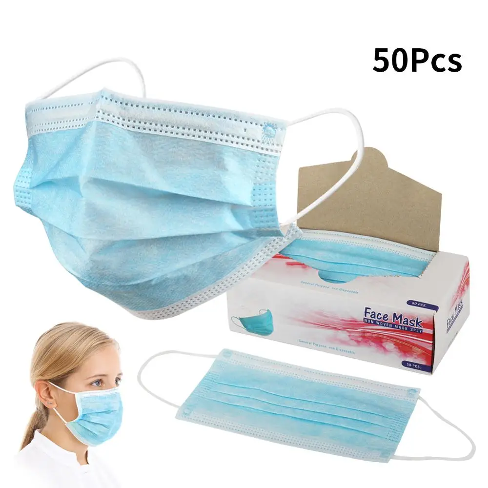50pcs Disposable Face Mouth Mask 3 Layers Filter Safety Dust Prevent Anti Virus Formaldehyde Bad Smell Bacteria Proof For Party
50pcs Disposable Face Mouth Mask 3 Layers Filter Safety Dust Prevent Anti Virus Formaldehyde Bad Smell Bacteria Proof For Party