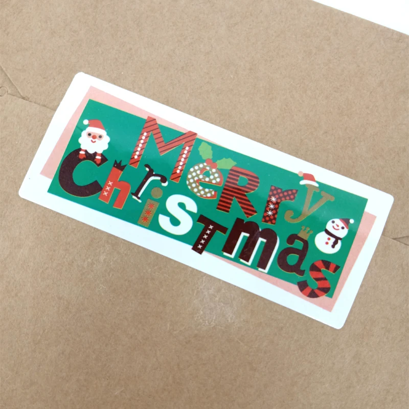 merry christmas santa elk self adhesive stickers kraft label