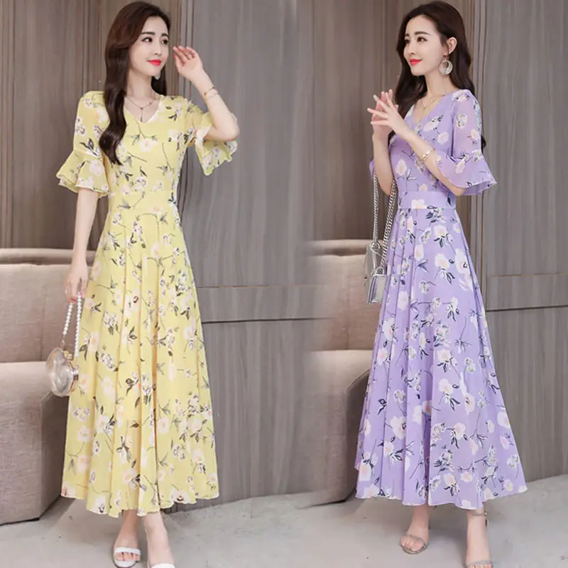 Large Size Short-sleeve Dress Women's Summer 2019 New Style Korean-style Loose-Fit Slimming Floral Fashion Elegant Mid-length Sk
Large Size Short-sleeve Dress Women's Summer 2019 New Style Korean-style Loose-Fit Slimming Floral Fashion Elegant Mid-length Sk