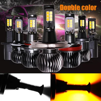 2pcs Car Headlight H8 H9 H11 H7 HB3 HB4 9005 9006 H27 880 881 H3 H1 H4 LED Headlight Bulb Dual Color car Fog Lamp White Yellow
2pcs Car Headlight H8 H9 H11 H7 HB3 HB4 9005 9006 H27 880 881 H3 H1 H4 LED Headlight Bulb Dual Color car Fog Lamp White Yellow