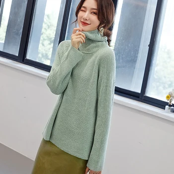 2019 Autumn and Winter New Cashmere Sweater Women's High Collar Loose Pullover Sweater
2019 Autumn and Winter New Cashmere Sweater Women's High Collar Loose Pullover Sweater