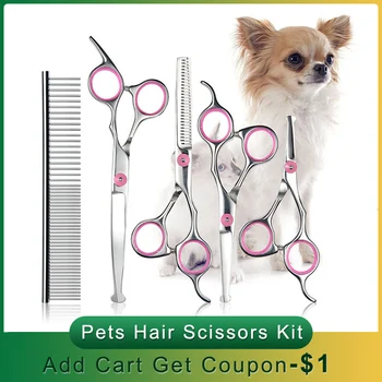 Pet Dogs Grooming Scissors Sets Hairdressing Shears Haircut Kit with Comb Stainless Steel Cat Dog Comb Haircut Tool
Pet Dogs Grooming Scissors Sets Hairdressing Shears Haircut Kit with Comb Stainless Steel Cat Dog Comb Haircut Tool