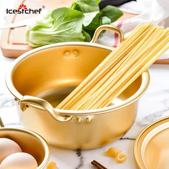 ICESTCHEF Korean Style Ramen Pot Aluminum Alloy Soup Pot Instant Noodle Porridge Pot Egg Soup Cooking Golden Kitchen Cookware
ICESTCHEF Korean Style Ramen Pot Aluminum Alloy Soup Pot Instant Noodle Porridge Pot Egg Soup Cooking Golden Kitchen Cookware