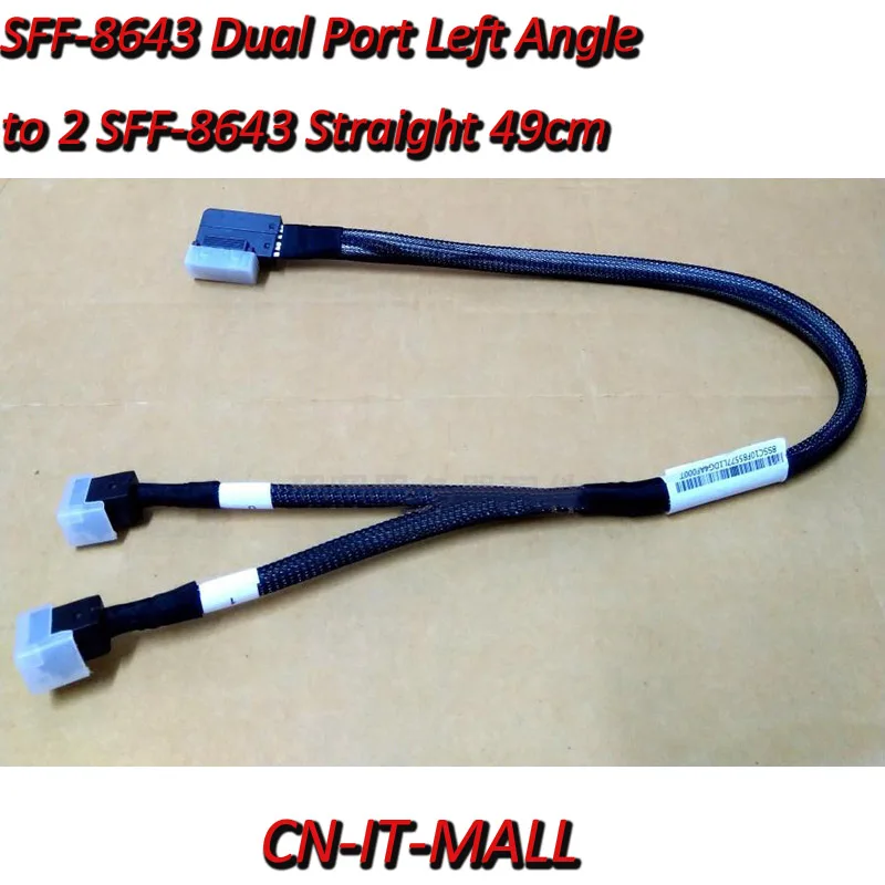 Новый Mini SAS HD Cable SFF-8643 двойной порт с левым углом для 2 прямой 49 см R0047 | Компьютеры и