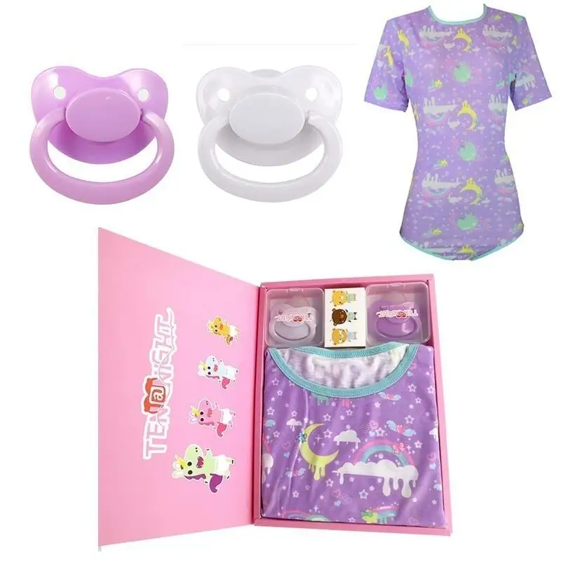 3 предмета в комплекте-ABDL Onesie пеленки Lover с застежкой промежности Комбинезоны для