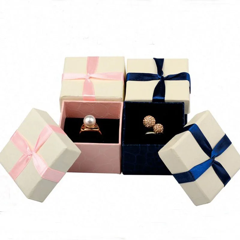 100pcs/lot 5*5*3.5cm Pink Box For Jewelry Ring Earring Carring Cases Square Organizer Rings Storage | Украшения и аксессуары