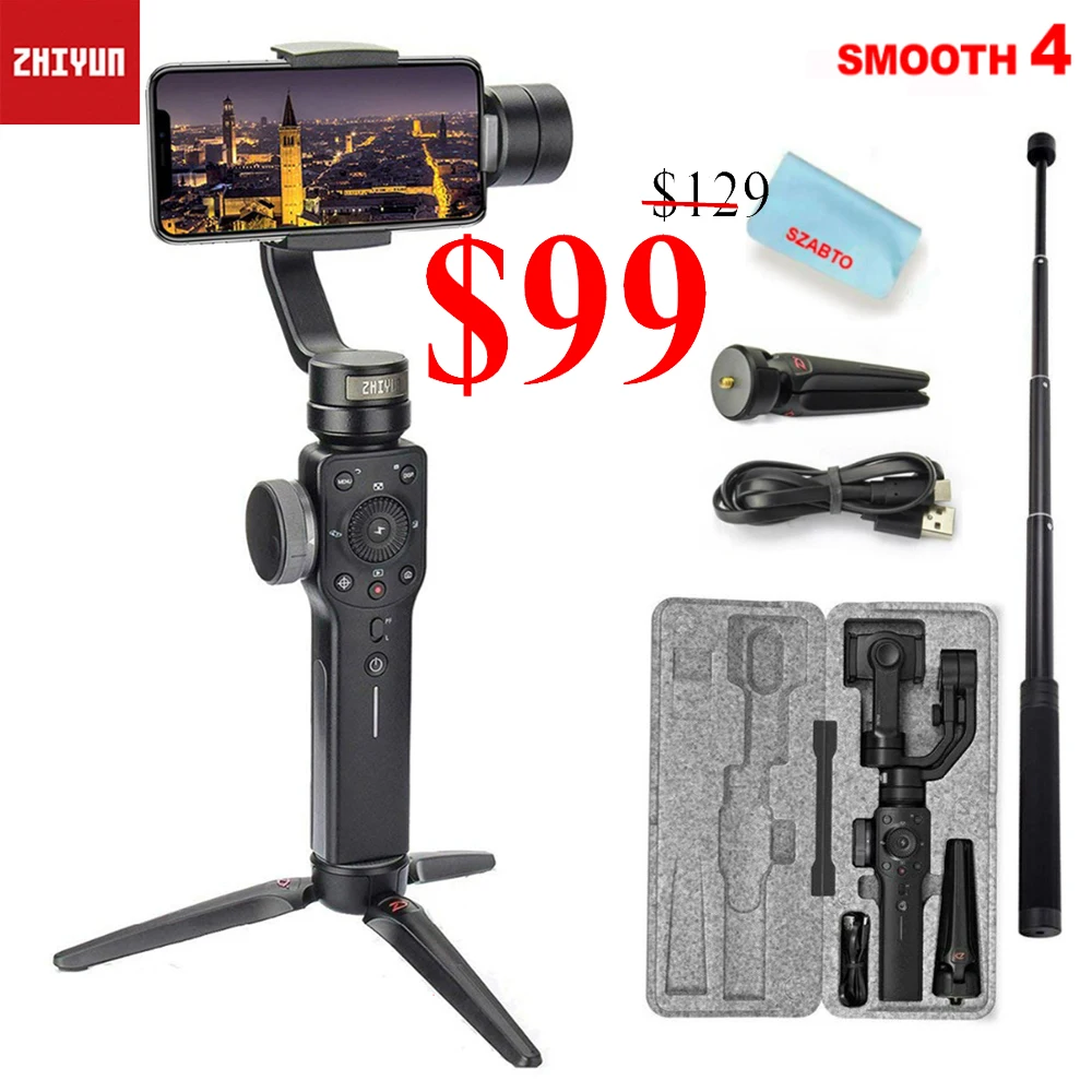 Zhiyun Smooth 4 Q 3-axis handheld smartphone gimbal stabilizer, w / Focus Pull & Zoom, suitable for smartphone PK Feiyu Vimble 2
Zhiyun Smooth 4 Q 3-axis handheld smartphone gimbal stabilizer, w / Focus Pull & Zoom, suitable for smartphone PK Feiyu Vimble 2