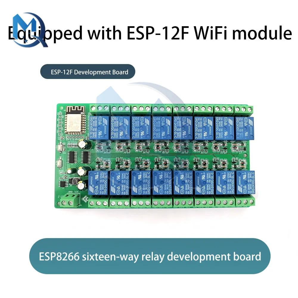 Релейный модуль постоянного тока 5 В 12 24 ESP8266 Wi-Fi 16 каналов магнитная плата