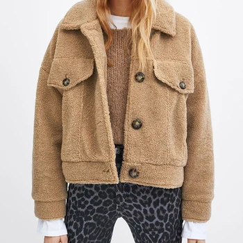 ZA Women's Winter Fleece Jacket Coat Woolen Texture Short Section Solid Color Stitching Long Sleeve Lapel Thick Jacket
ZA Women's Winter Fleece Jacket Coat Woolen Texture Short Section Solid Color Stitching Long Sleeve Lapel Thick Jacket