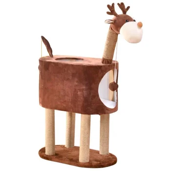 Solid Wood Cat Climbing Frame Cute Shape Cat Tree Cat Litter Integrated Multi-function Cat Scratch Board Cat Jumping Platform
Solid Wood Cat Climbing Frame Cute Shape Cat Tree Cat Litter Integrated Multi-function Cat Scratch Board Cat Jumping Platform