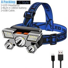 Super Bright 5LED Headlight Waterproof Built-in 18650 Battery Rechargeable USB Portable Flashlight Outdoor Camping Headlamp
Super Bright 5LED Headlight Waterproof Built-in 18650 Battery Rechargeable USB Portable Flashlight Outdoor Camping Headlamp