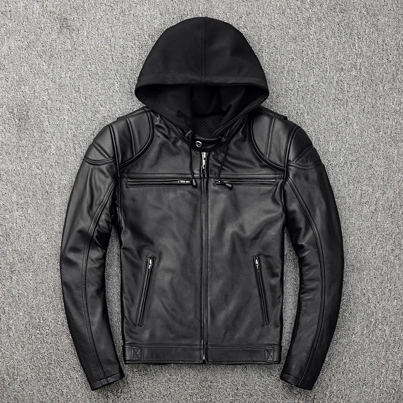Boollili Genuine Leather Jacket Men Hooded Spring Autumn Motorcycle Real Cow Leather Coat Plus Size Cowhide Jackets
Boollili Genuine Leather Jacket Men Hooded Spring Autumn Motorcycle Real Cow Leather Coat Plus Size Cowhide Jackets
