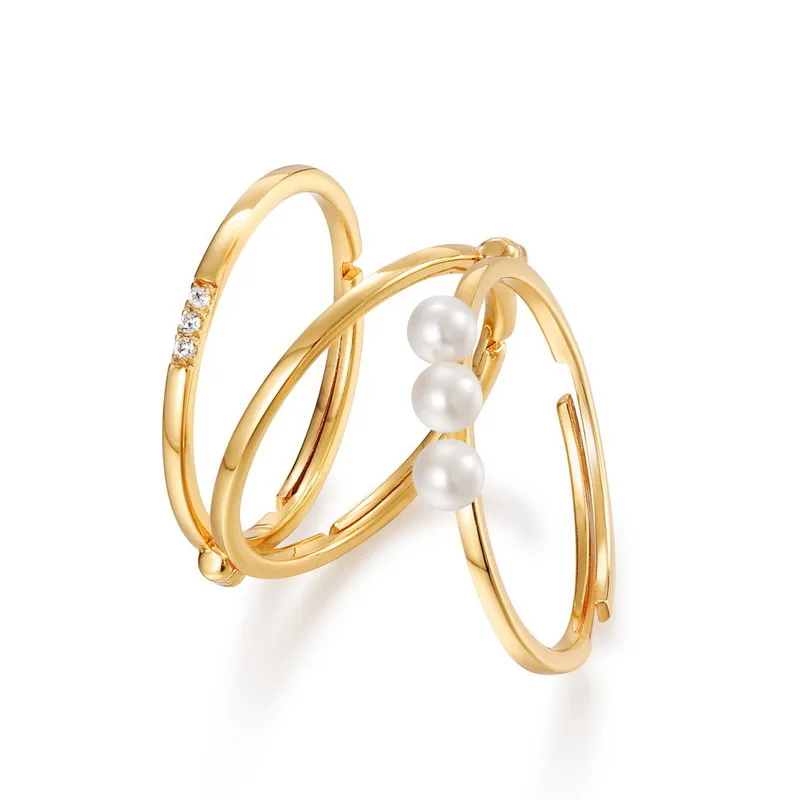Japanese and Korean style pearl white zirconium adjustable length chain three finger fold open ring S925 silver female
Japanese and Korean style pearl white zirconium adjustable length chain three finger fold open ring S925 silver female