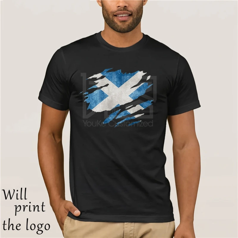 Фото Мужская футболка с флагом Шотландии в шотландском стиле для футбола и регби идея