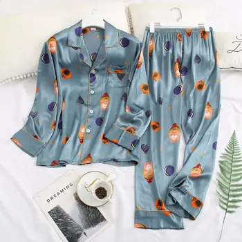 Men New Print Pajamas Set Autumn Satin Pajamas Suit Long Sleeve 2PCS Sleepwear Male Casual 2 PCS Shirt&Pant Home Wear
Men New Print Pajamas Set Autumn Satin Pajamas Suit Long Sleeve 2PCS Sleepwear Male Casual 2 PCS Shirt&Pant Home Wear