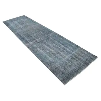 90x315 Cm Blue Handmade Overdyed Runner Rug-3x10 Ft 
90x315 Cm Blue Handmade Overdyed Runner Rug-3x10 Ft