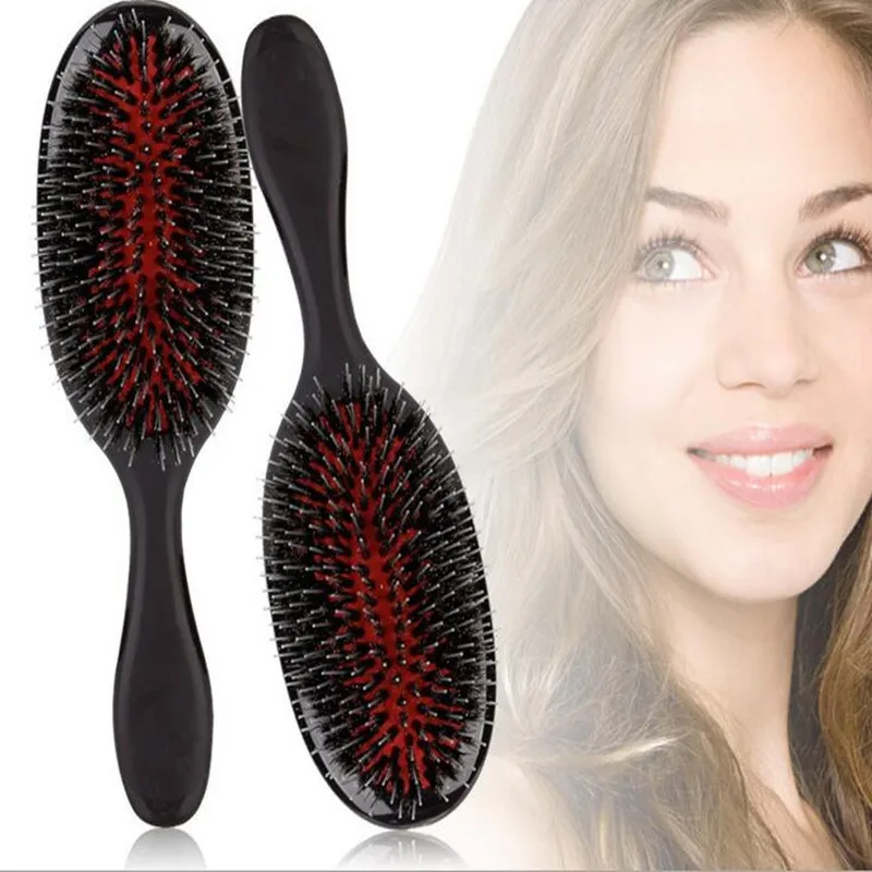 SALON QUALITY OVAL HAIR BRUSH Hairdressing Styling Soft Bristle Cushion Paddle