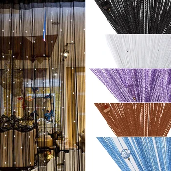 Black String Chain Curtain Shiny Tassel Line Curtains Window Door Divider Drape Living Room Decor Valance Home Decoration
Black String Chain Curtain Shiny Tassel Line Curtains Window Door Divider Drape Living Room Decor Valance Home Decoration