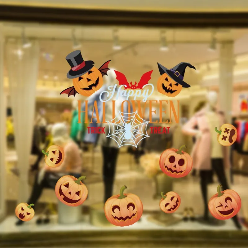 Electrostatic Halloween Decoration Sticker Pumpkin Ghost Witch Bat Skull Stickers Window Glass Decor Halloween Party Props
Electrostatic Halloween Decoration Sticker Pumpkin Ghost Witch Bat Skull Stickers Window Glass Decor Halloween Party Props