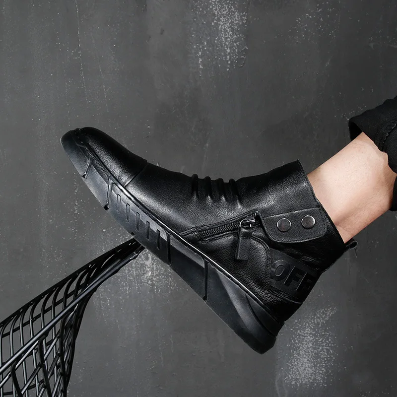 Winter MEN'S SHOES Warm Trend Genuine Leather MEN'S Leather Shoes Fashion Martin Boots Full-grain Leather Men's Boot Short Boots 
Winter MEN'S SHOES Warm Trend Genuine Leather MEN'S Leather Shoes Fashion Martin Boots Full-grain Leather Men's Boot Short Boots