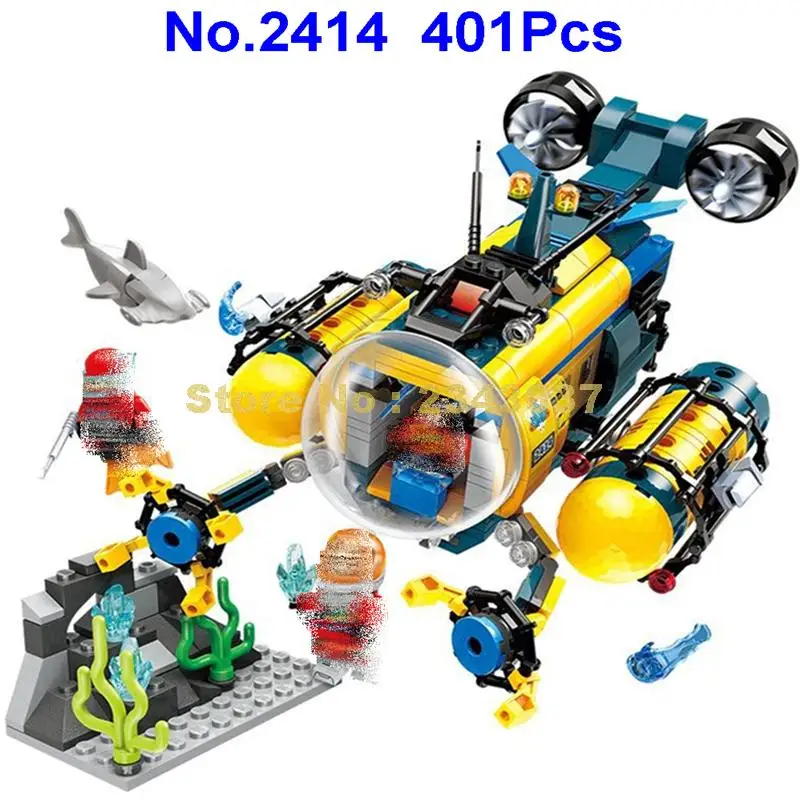 2414 401pcs city diving spar shark mining drilling machine submarine enlighten building blocks Toy
2414 401pcs city diving spar shark mining drilling machine submarine enlighten building blocks Toy