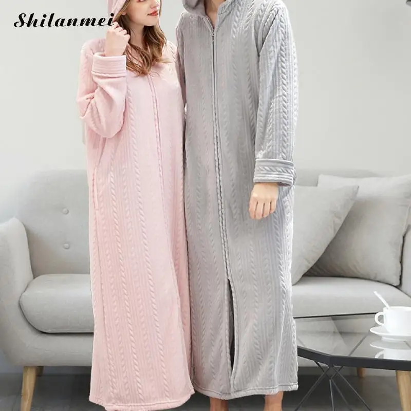 Couple Winter Bathrobe Hoody Flannel Robe Nightgown Lounge Sleepwear Home Clothes Sexy V-Neck Thermal Luxury Fleece Women Men
Couple Winter Bathrobe Hoody Flannel Robe Nightgown Lounge Sleepwear Home Clothes Sexy V-Neck Thermal Luxury Fleece Women Men