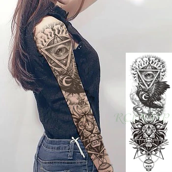 Waterproof Temporary Tattoo Sticker Triangle Eye Bird Crow Lion Moon Animal Full Arm Fake Tatto Flash Tatoo for Men Women
Waterproof Temporary Tattoo Sticker Triangle Eye Bird Crow Lion Moon Animal Full Arm Fake Tatto Flash Tatoo for Men Women