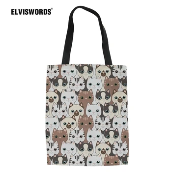 ELVISWORDS Cute Puzzle Cat Pattern Women's Handbag Reusable Canvas Book Bag for Student Eco Friendly Tote Shopping Shoulder Bag
ELVISWORDS Cute Puzzle Cat Pattern Women's Handbag Reusable Canvas Book Bag for Student Eco Friendly Tote Shopping Shoulder Bag