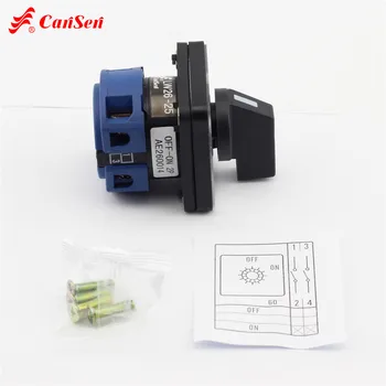 CA20 LW26-25 Ith 25A Rotary Cam Switch ON/OFF 2 position 2 Poles 4 terminals CANSEN main switch
CA20 LW26-25 Ith 25A Rotary Cam Switch ON/OFF 2 position 2 Poles 4 terminals CANSEN main switch