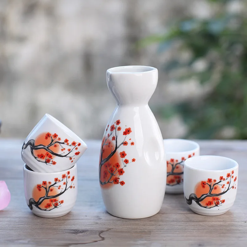 Japanese and Korean Style Exquisite Exquisite Ceramic Sake Pot Wine Glass Sake Bottle One Pot of Four Cups Gift Set
Japanese and Korean Style Exquisite Exquisite Ceramic Sake Pot Wine Glass Sake Bottle One Pot of Four Cups Gift Set