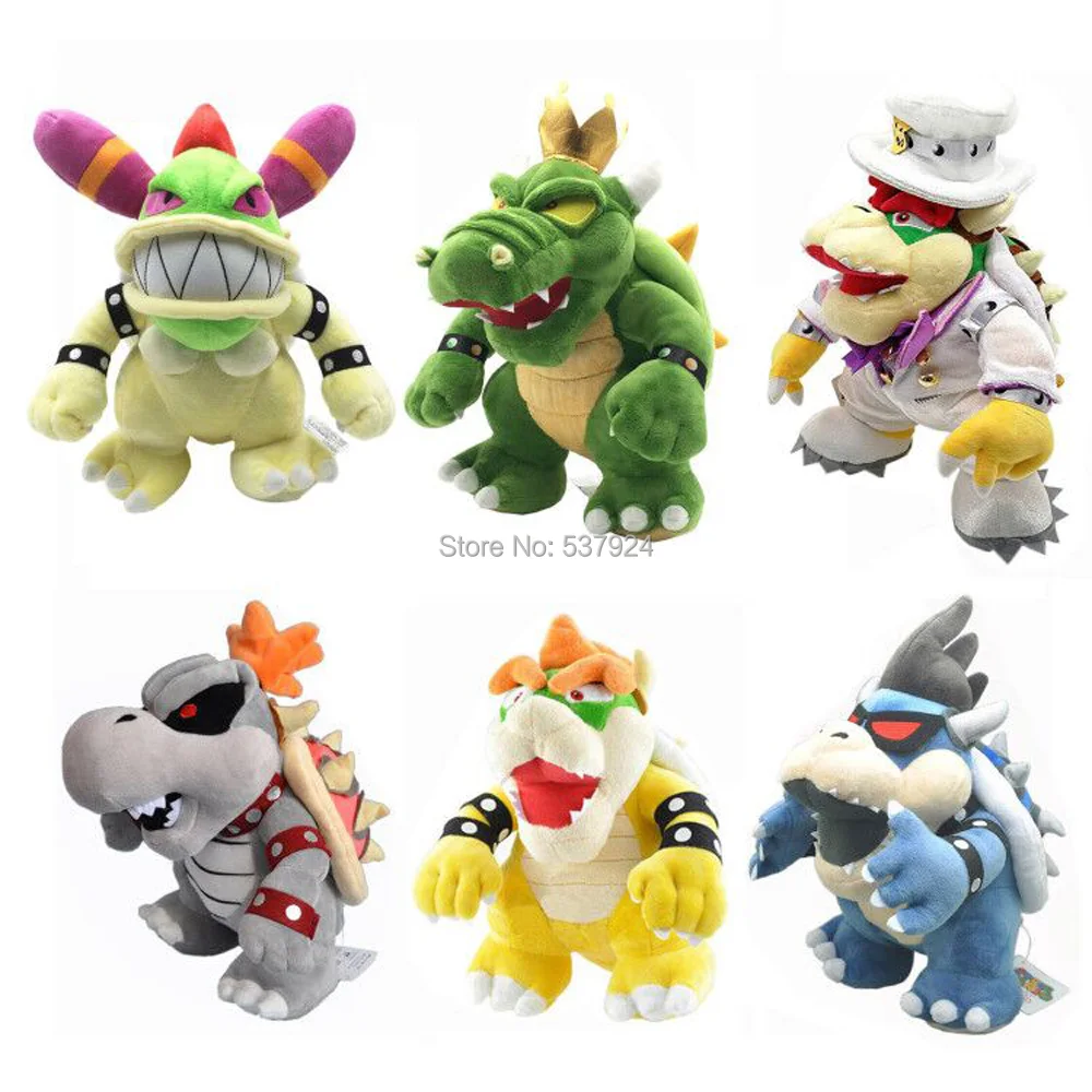 Плюшевая кукла 6 стилей синее платье Bowser Dry King Koopa 10 14 дюймов 25 35 см|Персонажи