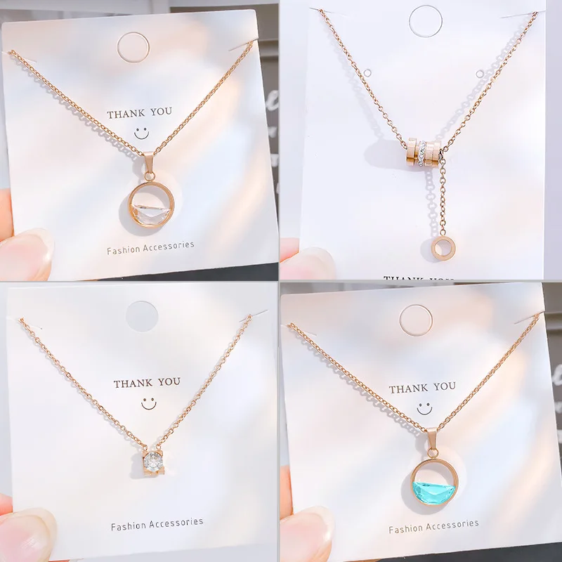 New Titanium Steel Necklace Women Personality Roman Numeral Heart Shape double round Clavicle Chain Necklace Jewelry
New Titanium Steel Necklace Women Personality Roman Numeral Heart Shape double round Clavicle Chain Necklace Jewelry