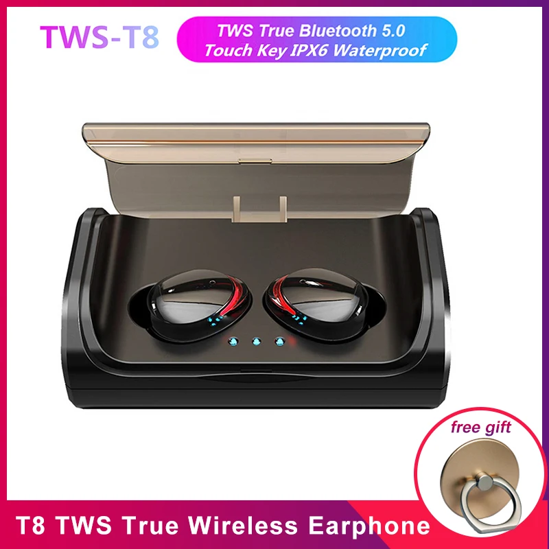 TWS T8 Bluetooth 5.0 True Wireless Earphones In-Ear Earbuds Deep Bass Stereo IPX6 Waterproof Sports Headset VS i10 i12 i30 TWS
TWS T8 Bluetooth 5.0 True Wireless Earphones In-Ear Earbuds Deep Bass Stereo IPX6 Waterproof Sports Headset VS i10 i12 i30 TWS