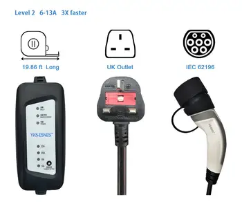 YKS-ESNES EVSE Portable EV Charger IEC62196 13A UK 3 Pins Plug 10M Type2
YKS-ESNES EVSE Portable EV Charger IEC62196 13A UK 3 Pins Plug 10M Type2