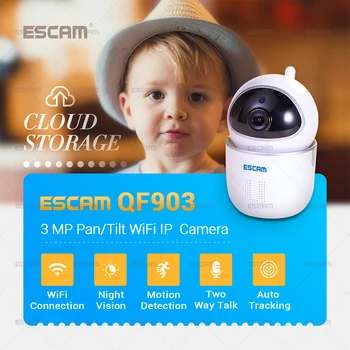 ESCAM 3.0MP WiFi IP Camera Home Security Wireless Camera Baby Monitor with Motion Detection IR Night Vision Remote Control
ESCAM 3.0MP WiFi IP Camera Home Security Wireless Camera Baby Monitor with Motion Detection IR Night Vision Remote Control