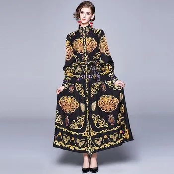 The new French dress for high-end women in autumn has a stand-up collar, lantern and long sleeve print dress
The new French dress for high-end women in autumn has a stand-up collar, lantern and long sleeve print dress