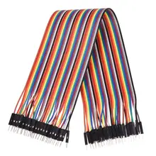 30cm Long 40 mâle Pin 1 P-1 P fil cavalier ligne de câble connecter coloré(China)