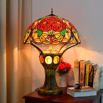 American garden rose large living room bedroom bar front desk lobby decorative table lamp Tiffany table lamp stained glass
American garden rose large living room bedroom bar front desk lobby decorative table lamp Tiffany table lamp stained glass