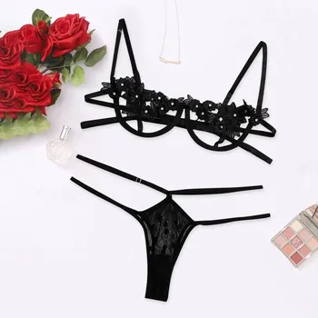 Women Sexy Lingerie Lace Temptation Rose Underwear With Steel Ring G-string Thong Open Transparent Nightwear Pijama Lenceria New
Women Sexy Lingerie Lace Temptation Rose Underwear With Steel Ring G-string Thong Open Transparent Nightwear Pijama Lenceria New