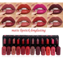 12 Warna Matte Seksi Lip Gloss Lipstik Matte Tahan Air Beludru Tongkat Bibir Tahan Lama Melembabkan Kecantikan Bibir Kosmetik TSLM1(China)
