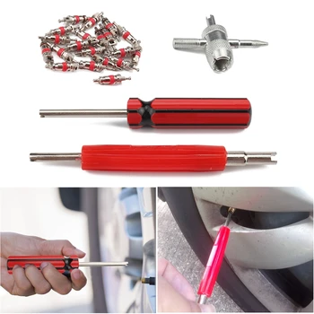 20pcs Schrader Valve Core Dual Single Removers and 4-Way Tire Valve Tool Nickel and Zinc Alloy Plating Practical Repair Kit
20pcs Schrader Valve Core Dual Single Removers and 4-Way Tire Valve Tool Nickel and Zinc Alloy Plating Practical Repair Kit
