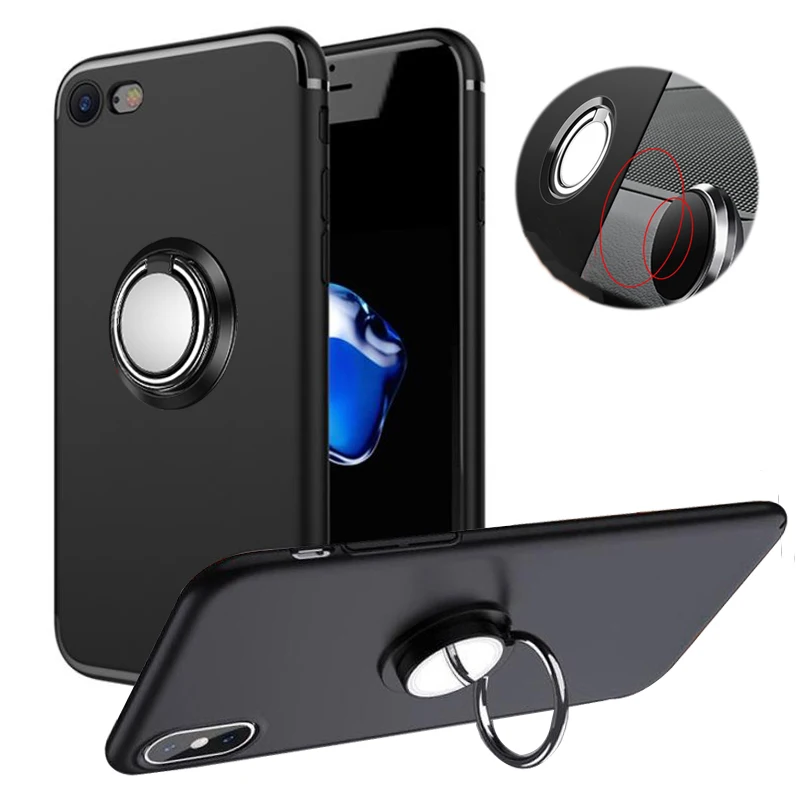 Чехол-подставка с кольцом на палец для Homtom HT27 HT30 HT37 S12 Ударопрочный Мягкий