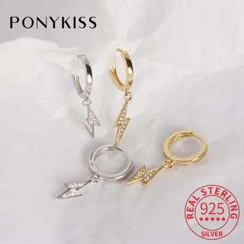 PONYKISS 100% 925 Sterling Silver Zircon Lightning Hoop Earrings Hip Hop Fashion Earrings Women Party Delicate Accessory Gift 
PONYKISS 100% 925 Sterling Silver Zircon Lightning Hoop Earrings Hip Hop Fashion Earrings Women Party Delicate Accessory Gift