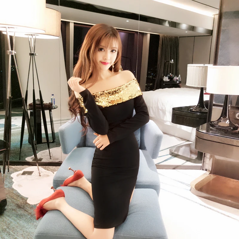 Real shot 2019 new fashion design ladies sequin stitching word collar strapless split bag hip dress
Real shot 2019 new fashion design ladies sequin stitching word collar strapless split bag hip dress