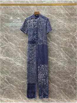 Women jumpsuit rompers new 2020 summer short sleeve mix floral print cotton overalls blue
Women jumpsuit rompers new 2020 summer short sleeve mix floral print cotton overalls blue